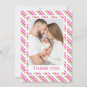 Santa Baby roze groen Baby shower Dank u Kaart