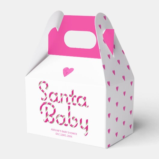 Santa Baby Roze Kerst Baby shower Favoriet Box Bedankdoosjes (Achterkant)
