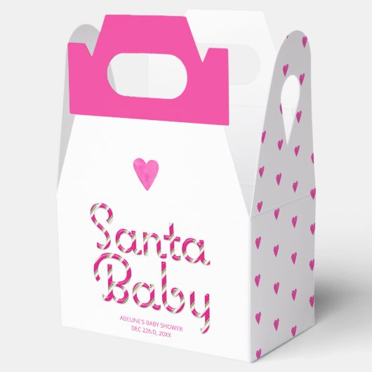 Santa Baby Roze Kerst Baby shower Favoriet Box Bedankdoosjes (Geopend)
