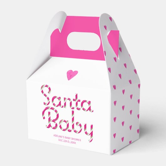 Santa Baby Roze Kerst Baby shower Favoriet Box Bedankdoosjes (Voorkant Zijde)