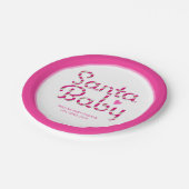 Santa Baby Roze Kerst Baby shower Papieren Borden Papieren Bordje (Gekanteld)