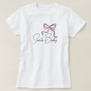 Santa Baby Schattig Hand Getekende Roze Coquette S T-shirt