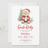 Santa Baby Schattige Beer Baby shower Kaart (Voorkant)