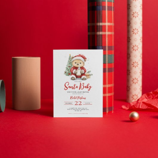 Santa Baby Schattige Beer Baby shower Kaart