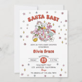Santa Baby Schattige Groovy Ball Baby shower Party Kaart (Voorkant)