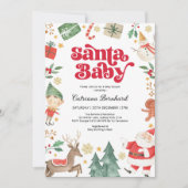 Santa Baby - Schattige Kerstwinter Baby shower Kaart (Voorkant)