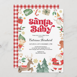 Santa Baby - Schattige Kerstwinter Baby shower Kaart