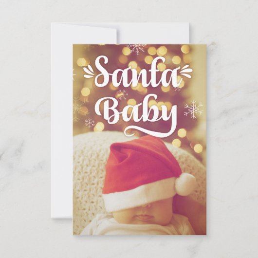 Santa Baby Schattigee Baby Kerstfoto Kaart (Voorkant)
