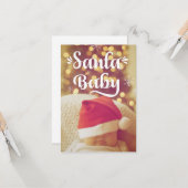 Santa Baby Schattigee Baby Kerstfoto Kaart (Voorkant / Achterkant in situ)