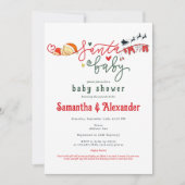 Santa Baby Script Winter Christmas Baby shower Kaart (Voorkant)