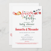 Santa Baby Script Winter Christmas Baby shower Kaart (Voorkant / Achterkant)