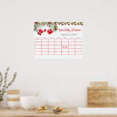 Santa Baby shower Baby Vervaldatum Kalenderspel Poster (Keuken)