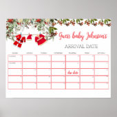 Santa Baby shower Baby Vervaldatum Kalenderspel Poster (Voorkant)