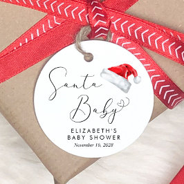 Santa Baby shower Bedankjes Labels