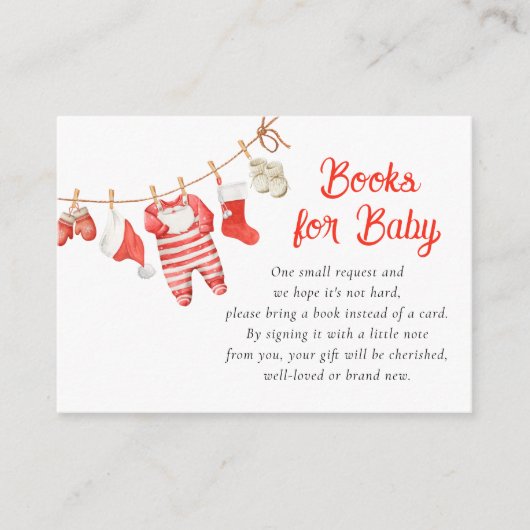 Santa Baby Shower Books for Baby Informatiekaartje (Voorkant)