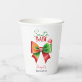Santa Baby shower bow and Santa hat Christmas Papieren Bekers (Achterkant)