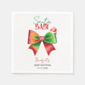 Santa Baby shower bow and Santa hat Christmas Servet (Voorkant)