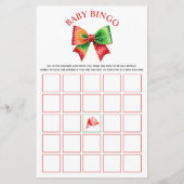 Santa Baby shower bow, Santa hat Baby Bingo game Flyer (Voorkant)