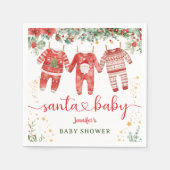 Santa Baby Shower Christmas Boy Paper Napkin Servet (Voorkant)