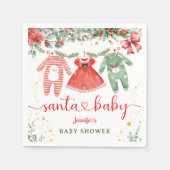 Santa Baby shower Christmas Girl Papier servet (Voorkant)