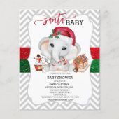Santa Baby shower Cute Holiday Elephant Budget (Voorkant)