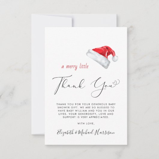 Santa Baby shower Dank u kaart (Voorkant)