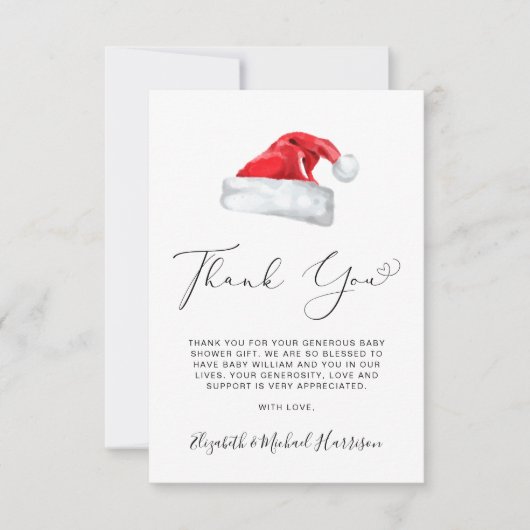 Santa Baby shower Dank u kaart (Voorkant)