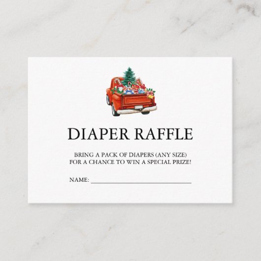 Santa Baby shower Diaper Raffle Kerstmis Informatiekaartje (Voorkant)