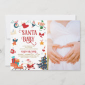Santa Baby shower Fotouitnodiging Kaart (Voorkant)