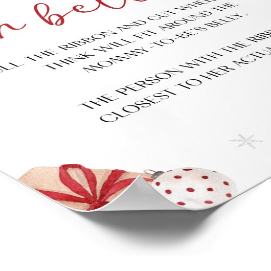 Santa Baby shower Hoe groot is haar buikteken Poster (Hoek)