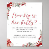 Santa Baby shower Hoe groot is haar buikteken Poster (Voorkant)