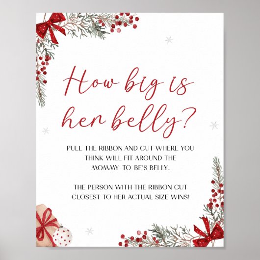 Santa Baby shower Hoe groot is haar buikteken Poster (Voorkant)