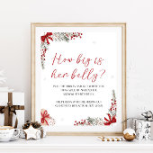Santa Baby shower Hoe groot is haar buikteken Poster