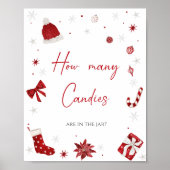 Santa Baby shower Hoeveel Snoepjes Poster (Voorkant)