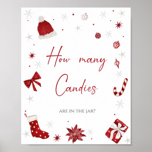 Santa Baby shower Hoeveel Snoepjes Poster (Voorkant)