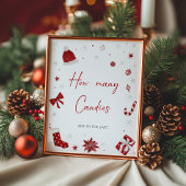 Santa Baby shower Hoeveel Snoepjes Poster