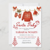 Santa Baby Shower Invitation  Kaart (Voorkant)