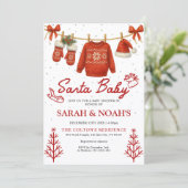 Santa Baby Shower Invitation  Kaart (Staand voorkant)