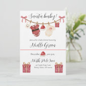 Santa Baby Shower Invitation Kaart (Staand voorkant)