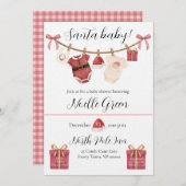 Santa Baby Shower Invitation Kaart (Voorkant / Achterkant)