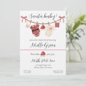 Santa Baby Shower Invitation Kaart (Staand voorkant)