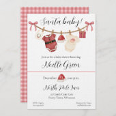 Santa Baby Shower Invitation Kaart (Voorkant / Achterkant)