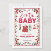 Santa Baby shower Invitation: Kerstfeest Kaart (Voorkant)