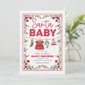 Santa Baby shower Invitation: Kerstfeest Kaart (Staand voorkant)