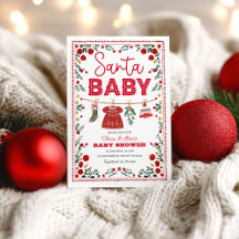 Santa Baby shower Invitation: Kerstfeest