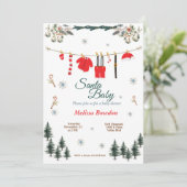 Santa Baby shower Invitation - Kerstthema Kaart (Staand voorkant)