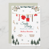Santa Baby shower Invitation - Kerstthema Kaart (Voorkant / Achterkant)