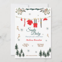 Santa Baby shower Invitation - Kerstthema