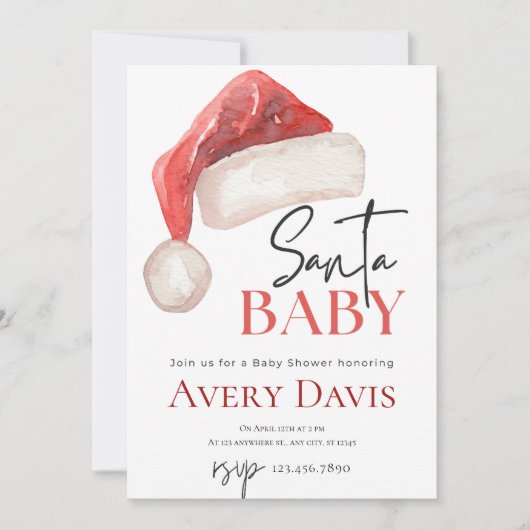 Santa Baby shower Kaart (Voorkant)