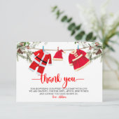 Santa Baby shower, kerst Baby shower Bedankkaart (Staand voorkant)